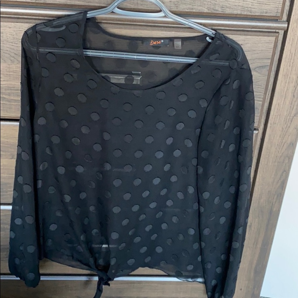 Dex sheer long sleeve shirt